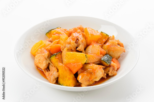 Obraz na płótnie 鶏手羽元の甘酢炒め(酢豚風) w salonie