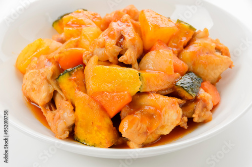 Obraz na płótnie 鶏手羽元の甘酢炒め(酢豚風) w salonie