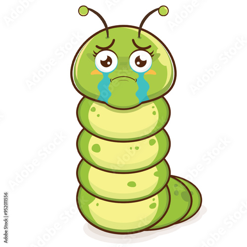 worm scared face cartoon cute