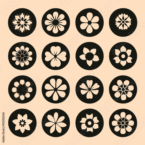 Adobe Seamless pattern of flower set vector illustration