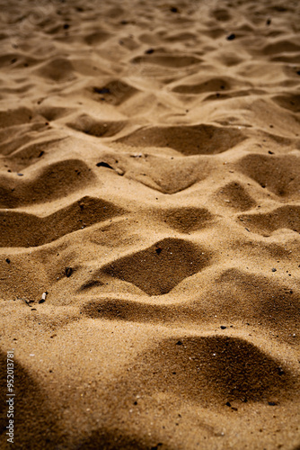 Sand on the beech, close up dunes