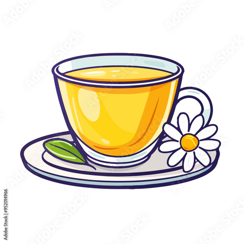Chamomile flavor tea icon vector