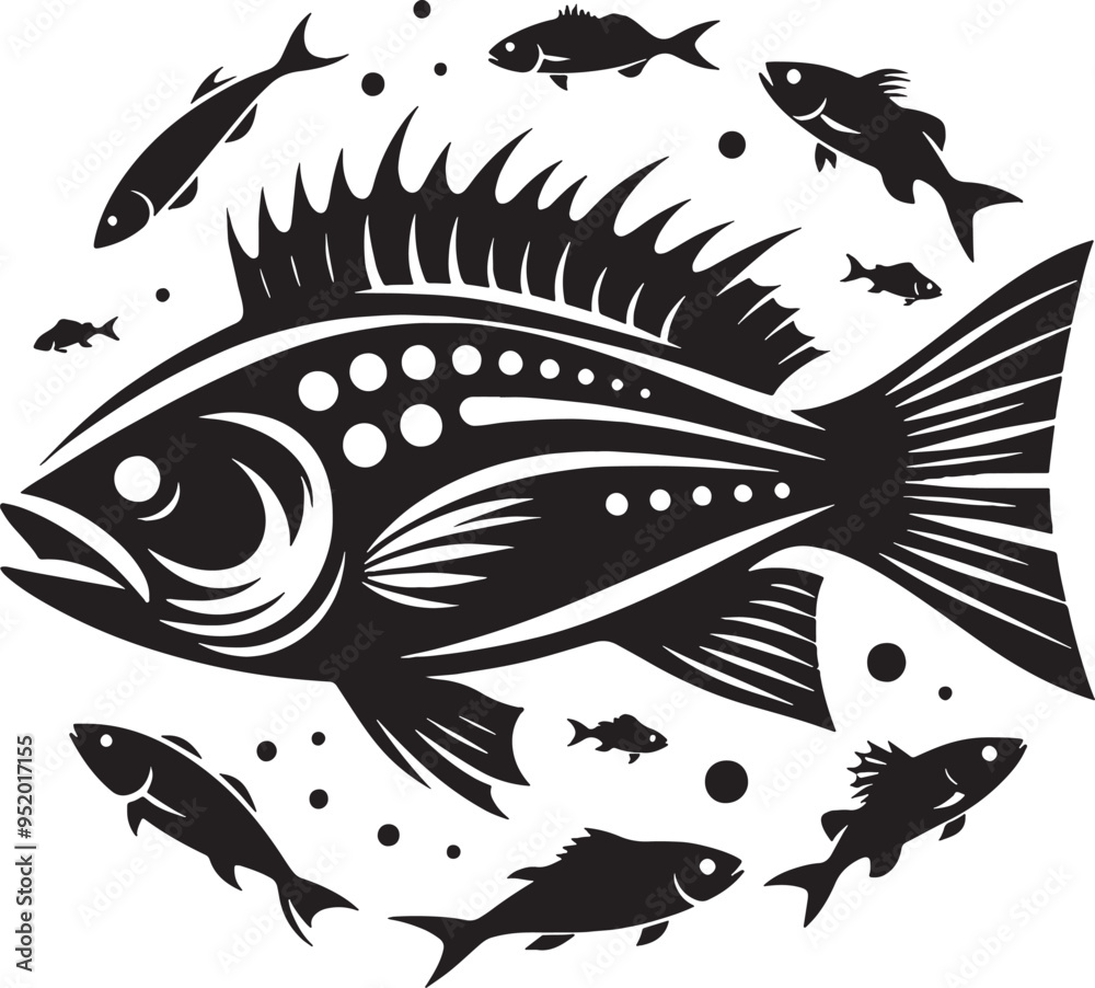 Naklejka premium Fish Silhouette Vector Illustration