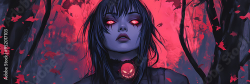 Wallpaper Mural Dark and Spooky Goth Girl in Helloween Themed Anime Manga Wallpaper Torontodigital.ca