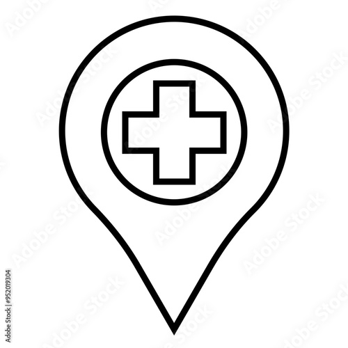 Hospital Location Icon, Simple Icon Vector Design, best used for presentation, application, web and banner