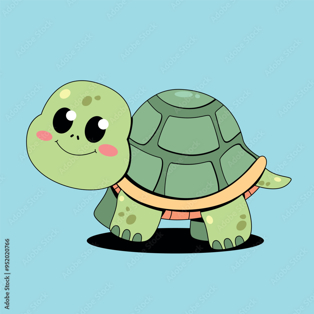 Obraz premium cute green little turtle 