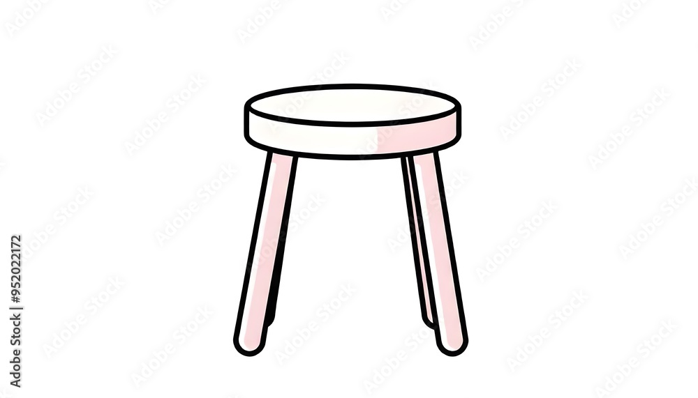 Stool icon drawing clipart isolated on a white background Stool icon drawing clipart isolated on a white background