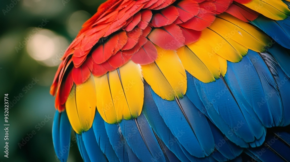 Colorful Parrot Feathers Close Up Texture Background Colorful Parrot Feathers Close Up Texture Background