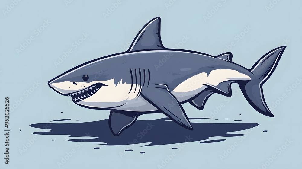 Cartoon Great White Shark Illustration Cartoon Great White Shark Illustration