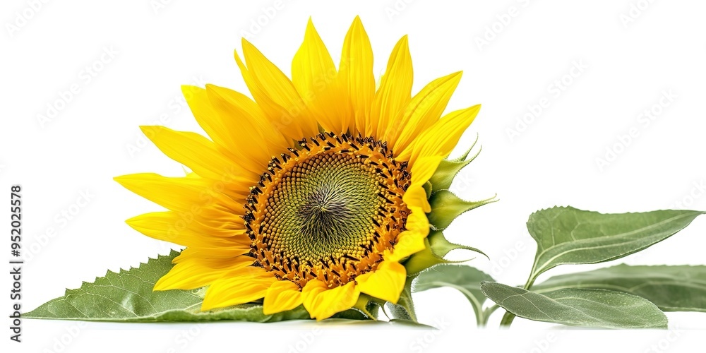 Fototapeta premium Sunflower flower on white background