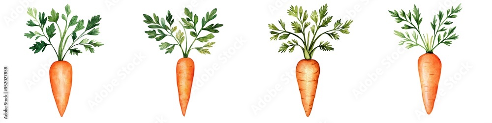A vibrant illustration of fresh carrots with green tops, showcasing organic produce and natural beauty for food-related designs. A vibrant illustration of fresh carrots with green tops, showcasing organic produce and natural beauty for food-related designs.