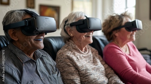 Senior Citizens Enjoying Virtual Reality Experience