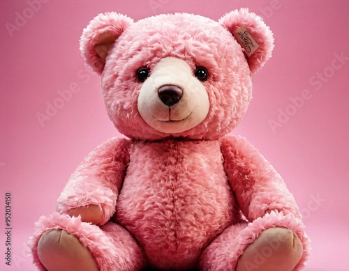 Lovely pink bear doll. Adorable Pink bear for decorative. Ai generated image