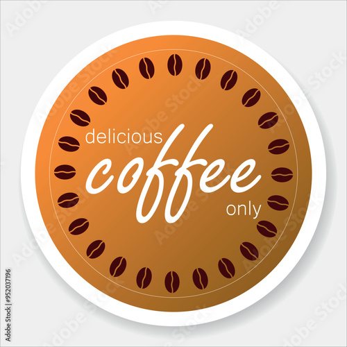 coffee sign on white