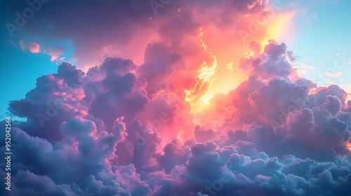 Clouds tinged with pink and orange during sunset