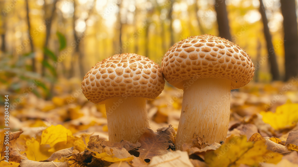 Matsutake in the autumn forest