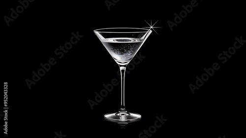 Martini drinks on black background