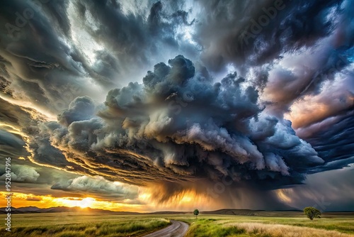 dramatic cinematic watercolor bleed landscapes stormy skies ominous thunderheads dark moody atmospheric powerful intense brooding