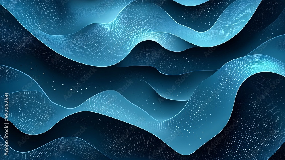 Abstract blue waves with a flowing design create a serene and modern atmosphere. Abstract blue waves with a flowing design create a serene and modern atmosphere.