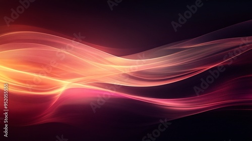 Wallpaper Mural A mesmerizing abstract composition featuring flowing waves of pink and orange hues. Torontodigital.ca