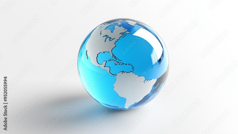 A 3D globe with a protective ozone layer symbolized by a transparent blue shield surrounding the Earth, 3D rendering, World Ozone Day A 3D globe with a protective ozone layer symbolized by a transparent blue shield surrounding the Earth, 3D rendering, World Ozone Day