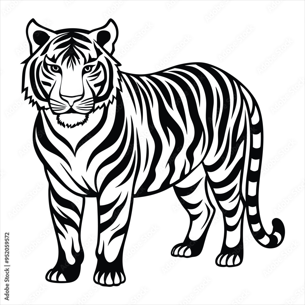 Naklejka premium tiger silhouette vector