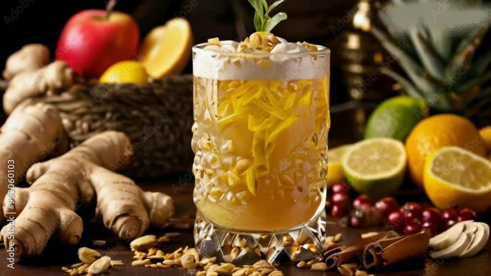 The malt must be ginger and has fruits on it. HD 4K Video Clip The malt must be ginger and has fruits on it. HD 4K Video Clip