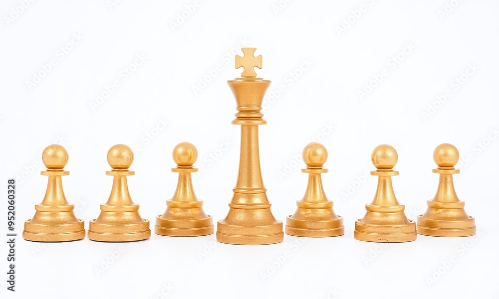 Gold chess isolated on pure white background Gold chess isolated on pure white background