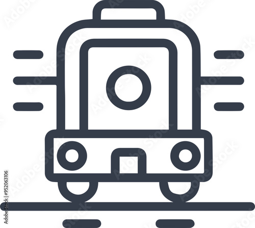 달리는 기차를 묘사한 간단한 아이콘 이미지