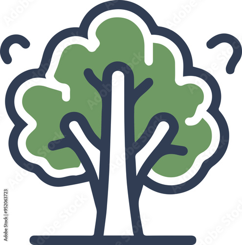 나무 아이콘, 자연과 환경을 상징하는 심플한 나무 그림