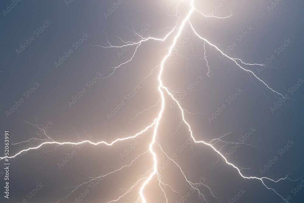 Intense White Lightning Bolt Effect on Bright White Surface Intense White Lightning Bolt Effect on Bright White Surface