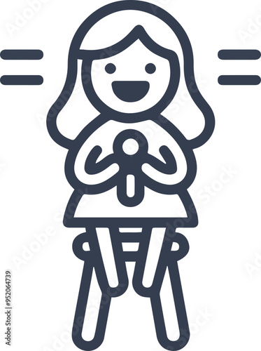 손을 모은 사람 아이콘, 감사, 긍정, 환영, 기쁨 표현