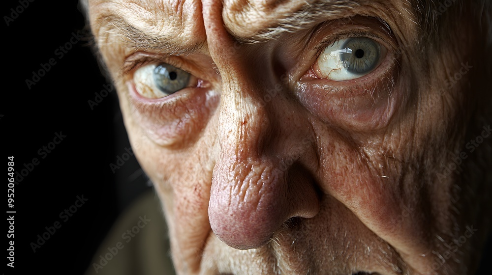 128. An elderly person showing concern with a worried look and furrowed brows 128. An elderly person showing concern with a worried look and furrowed brows
