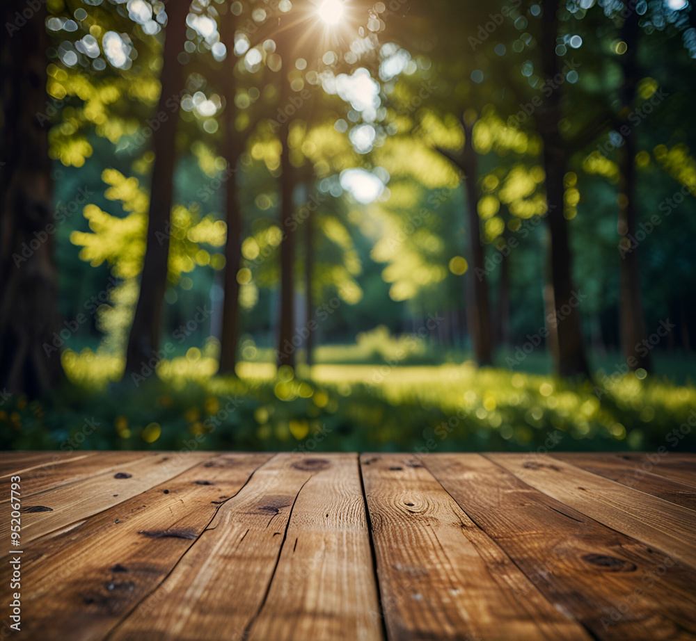 a photo realistic wood table in foreground AI generative a photo realistic wood table in foreground AI generative