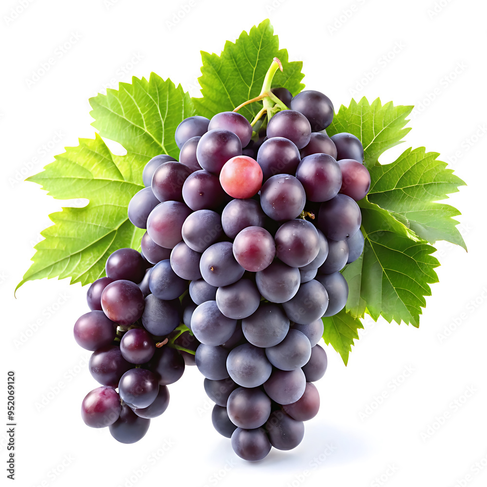 Fototapeta premium hanging black branch grapes isolated on a white background