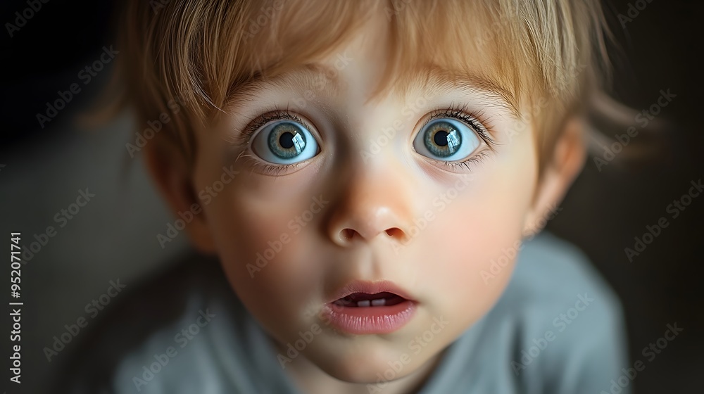120. A child expressing curiosity with wide eyes and an inquisitive look 120. A child expressing curiosity with wide eyes and an inquisitive look