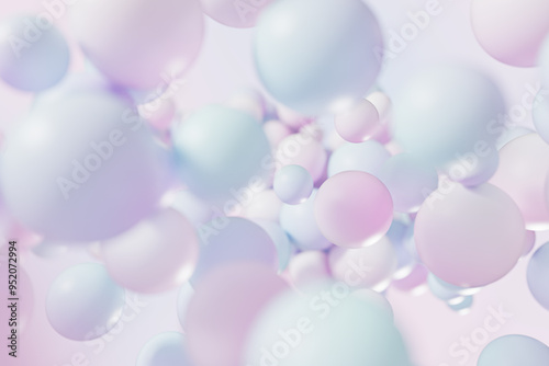 Obraz na płótnie Abstract 3D illustration with soft pastel bubbles w salonie