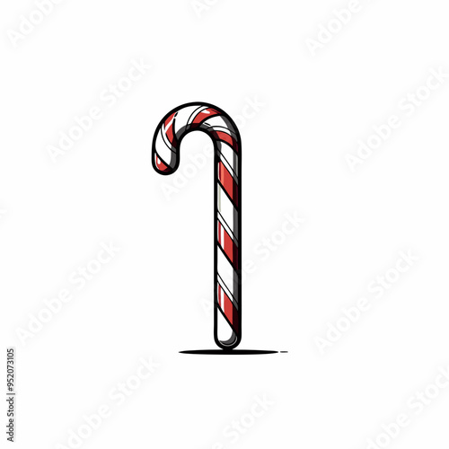 Christmas Candy Cane color vector, illustration
