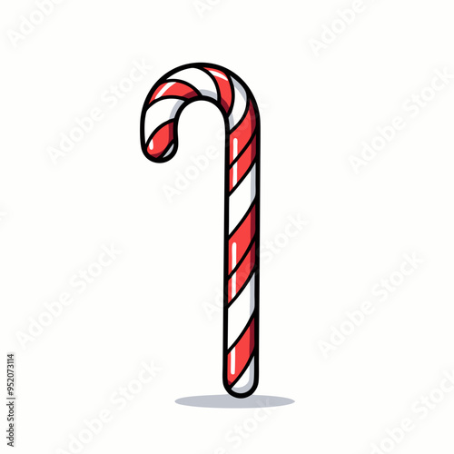 Christmas Candy Cane color vector, illustration
