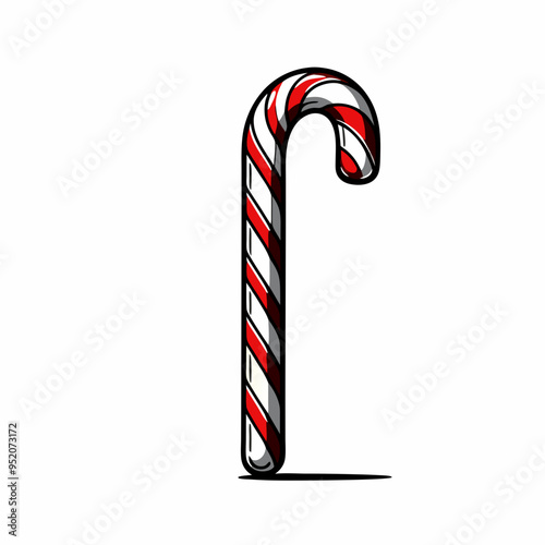 Christmas Candy Cane color vector, illustration
