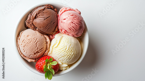 top view of ice cream in a bowl