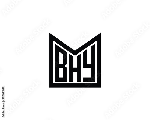 BHY logo design vector template. BHY