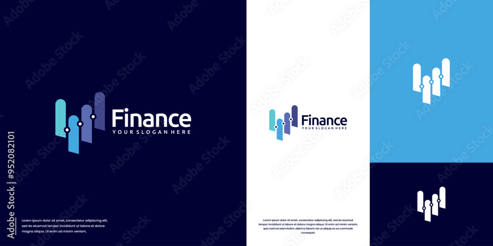 Modern financial statistics chart, management accounting, logo design vector.