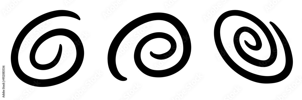 Simple Hand-Drawn Spiral Vector Icons Simple Hand-Drawn Spiral Vector Icons