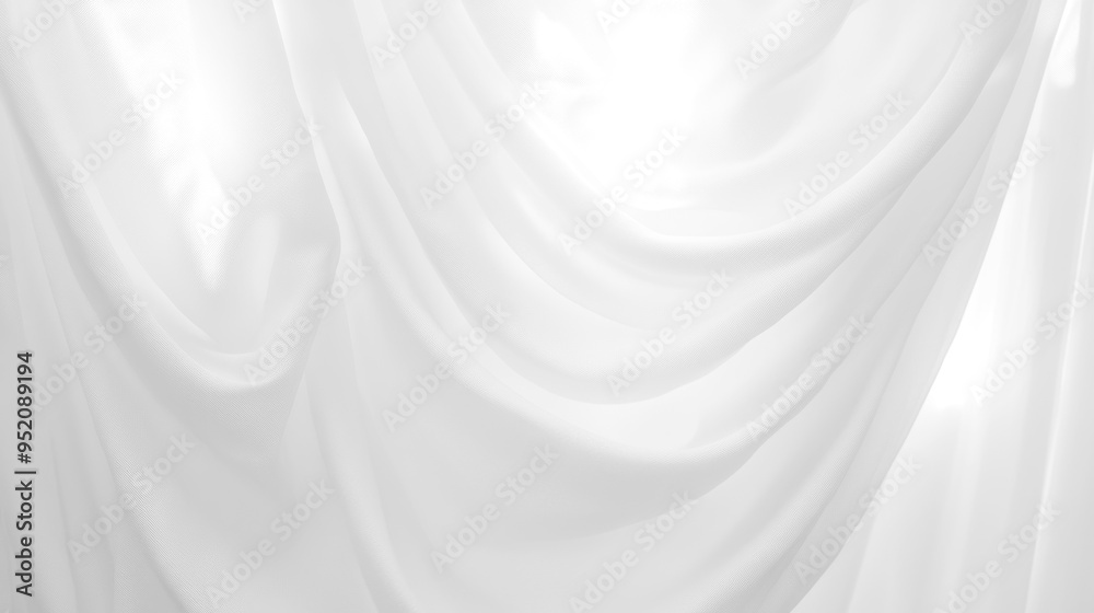 Fototapeta premium Soft white curtains background for graphic design or wallpaper.