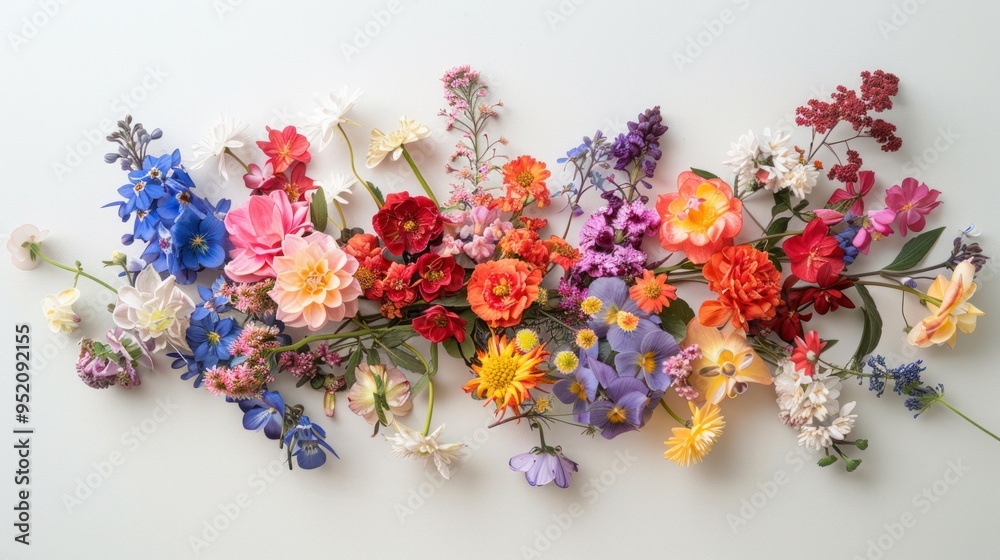 A stunning arrangement of colorful flowers, each dyed with a unique shade of natural dye. A stunning arrangement of colorful flowers, each dyed with a unique shade of natural dye.