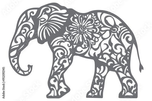 Decorative Elephant vector cut file