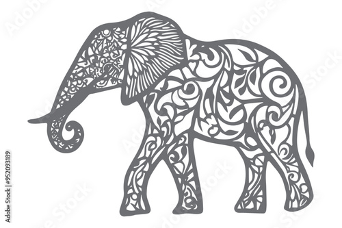 Decorative Elephant vector cut file