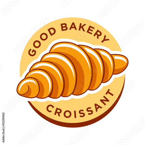 Croissant logo vector illustration template, simple emblem of croissant, good bakery
