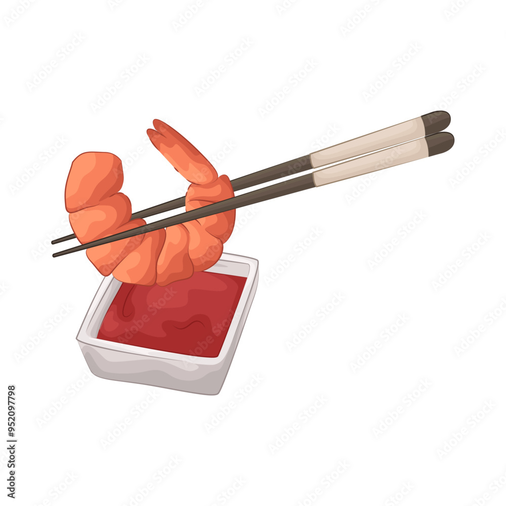 Illustration of shrimp with sauce Illustration of shrimp with sauce
